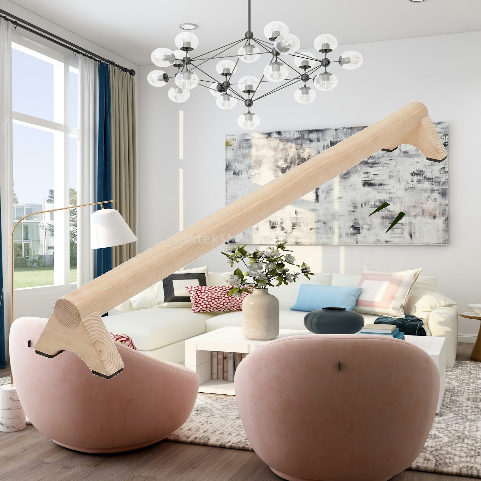 Leg Home Gym Workout - Houten evenwichtsbalktrainer voor yoga, evenwichtskussen, core-strength
