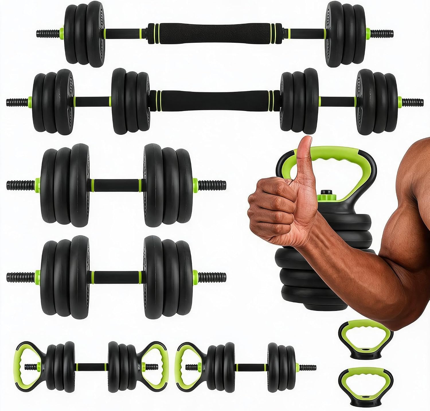 Home Gym Packages - 4-in-1 verstelbare dumbbellset, 44 lbs vrije